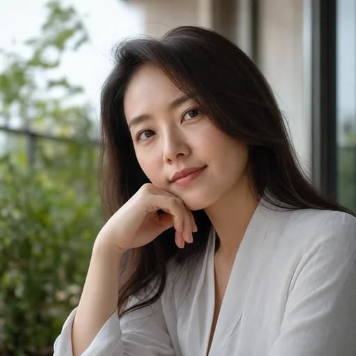 代表性用户头像，柔和坚定的中文女性咨询师气质