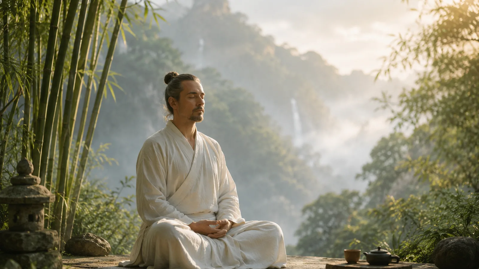 Scene francophone de meditation assise inspiree de la pratique daoiste